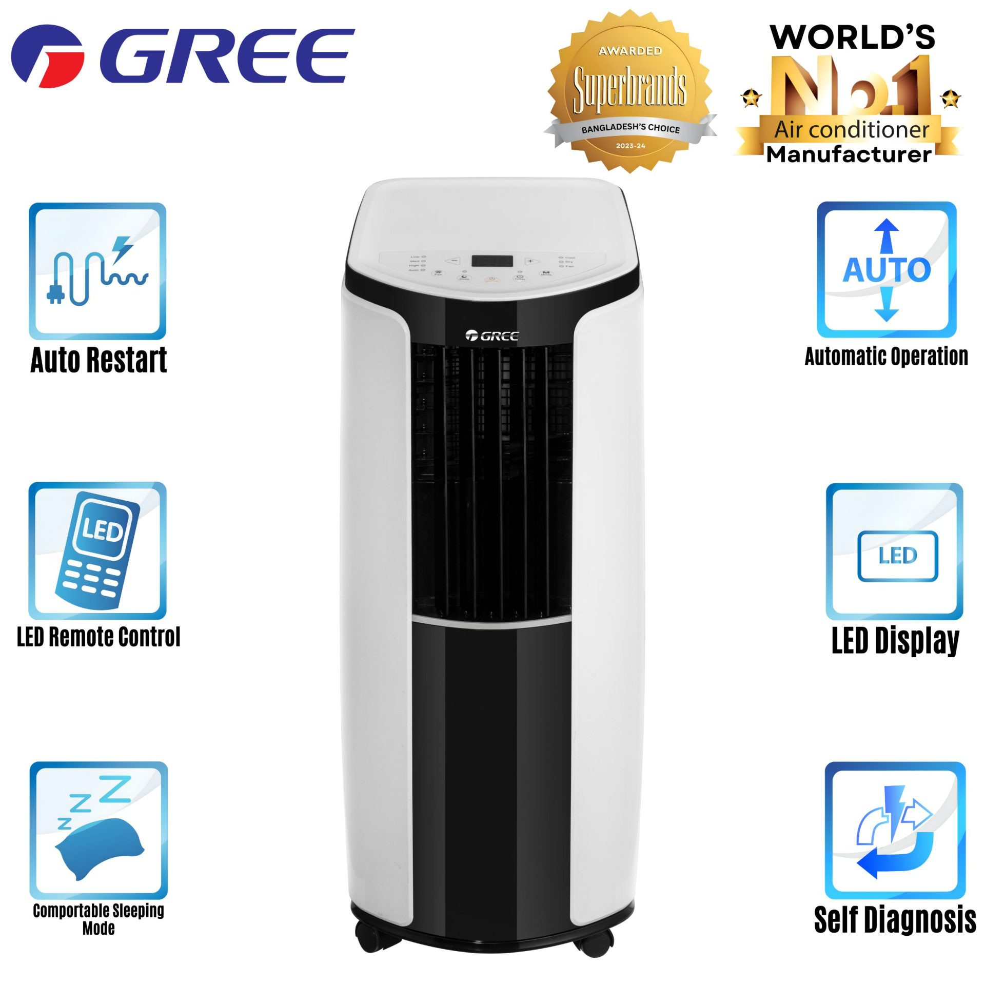 GP-12NLF410-GREE PORTABLE AIR CONDITIONER(1.0 TON)