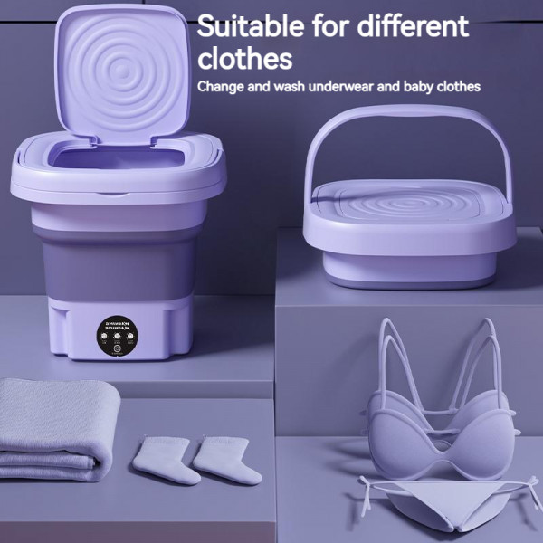 Portable Washing Machine, Onebutton Control Folding Washing Machine, 6L Household Small Deep for Panty (US Plug)