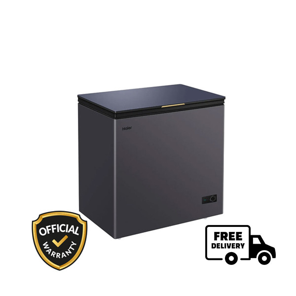 Haier 200L Glass Door Chest Freezer (HCF-230SGM)-Premium Ash Blue