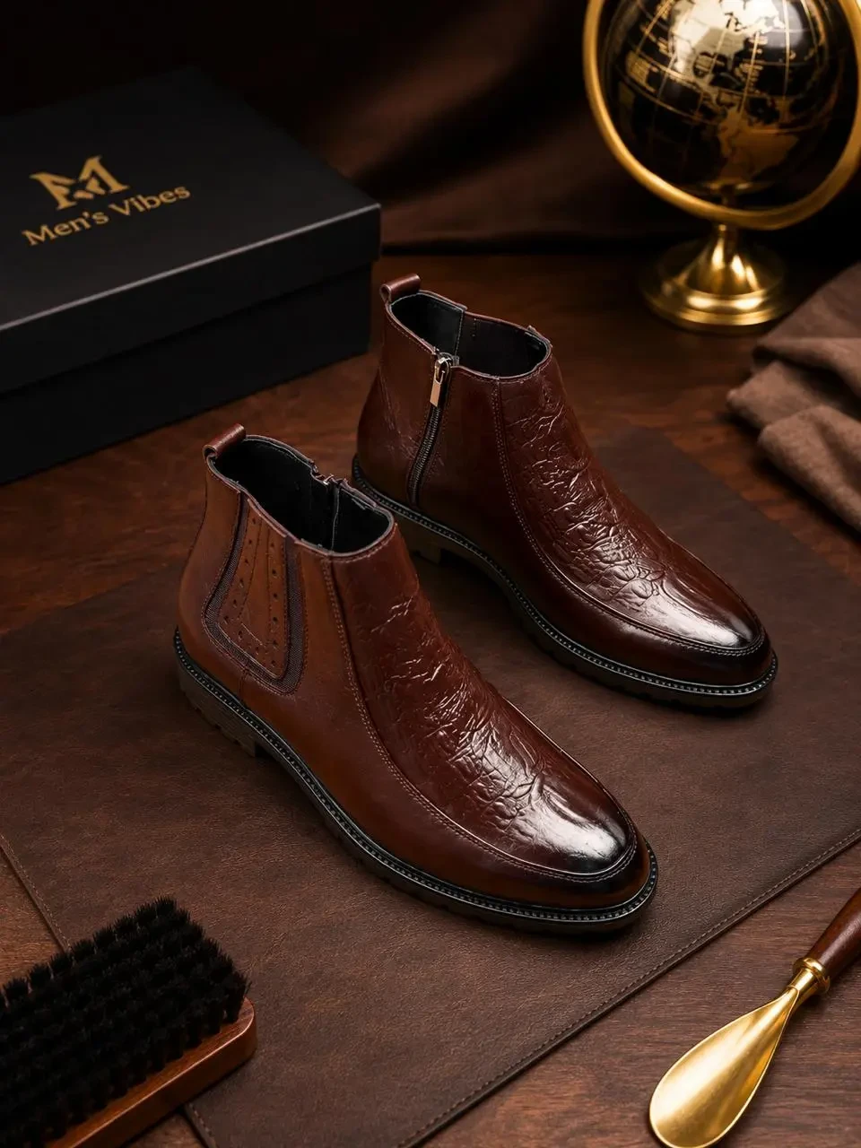 RETRO AMBUSH COW LEATHER CHELSEA BOOT CHOCOLATE
