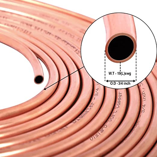 Copper Tube Elite Premium Quality , Size: 3/4, Per Coil/50 Feet.